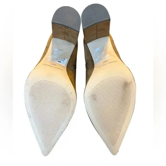 Marc Fisher Womens Cognac Brown Faux Suede Pointed Toe Ankle Boots BHFO 9787