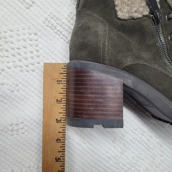 Marc Fisher Women's Olive Green Lace-Up Boots, Size 8.5M, Suede
