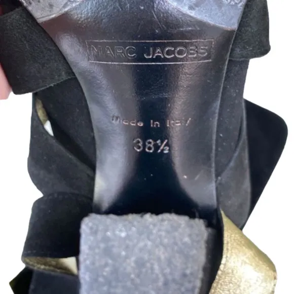 MARC Jacobs Ankle Boots Black and Gold Size 38.5