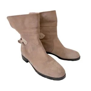 Marc Jacobs Tan Suede Chain Lug Sole Boots 37.5