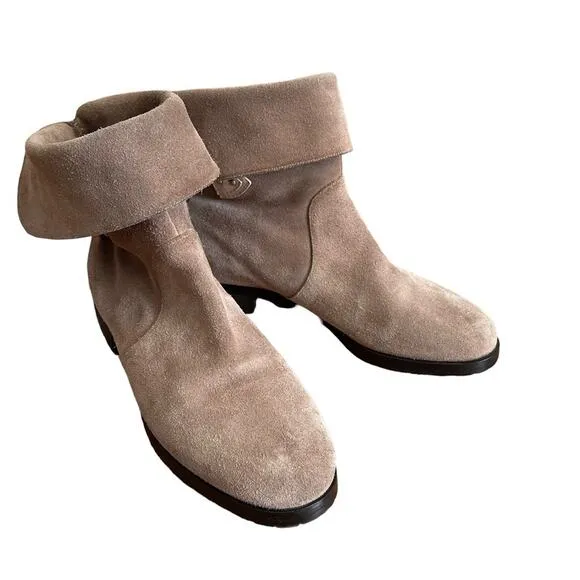 Marc Jacobs Tan Suede Chain Lug Sole Boots 37.5