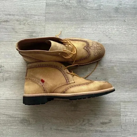 Marc Joseph Mens Vestry St Mustard Suede Ankle Boots Size 10