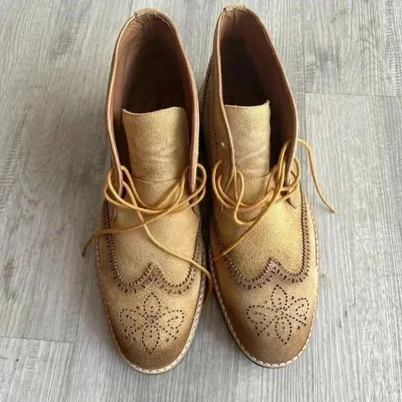 Marc Joseph Mens Vestry St Mustard Suede Ankle Boots Size 10