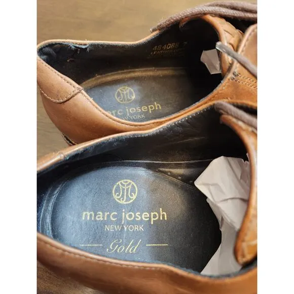 MARC JOSEPH NEW YORK Men's Oxford Leather Lace Up Dress Shoes Size 7