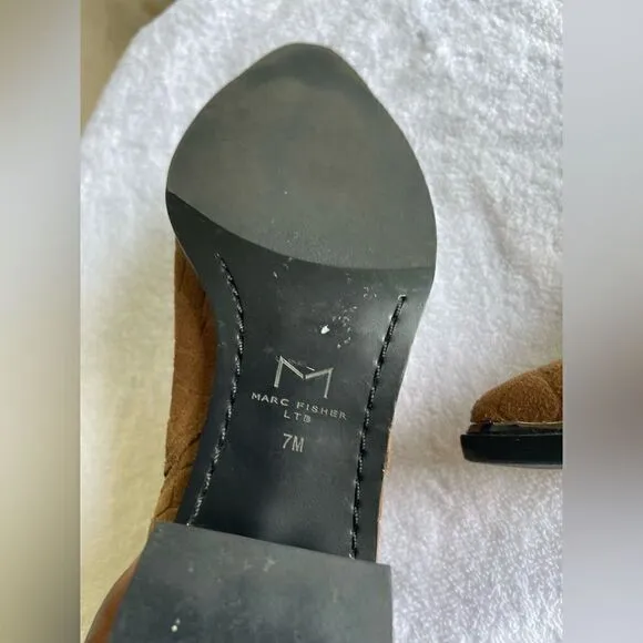 Marc Fisher Brown Ankle Boots Size 7