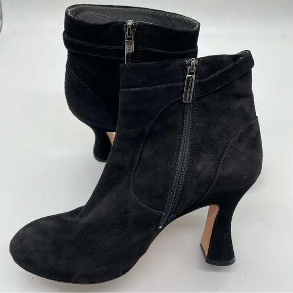 Marchez Vous heeled ankle boots black suede made in Italy women’s size 7 1/2