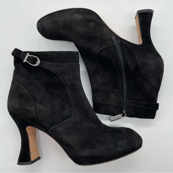Marchez Vous heeled ankle boots black suede made in Italy women’s size 7 1/2