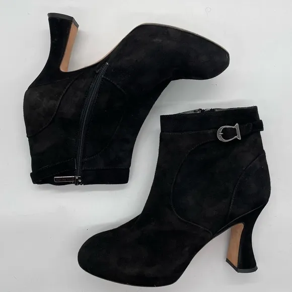 Marchez Vous heeled ankle boots black suede made in Italy women’s size 7 1/2