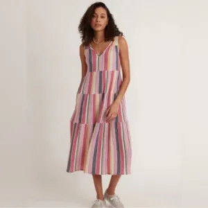Marine Layer Women’s Corinne Maxi Dress in Multi Stripe Size XS