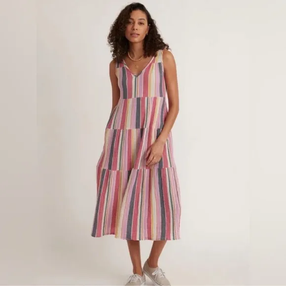 Marine Layer Women’s Corinne Maxi Dress in Multi Stripe Size XS