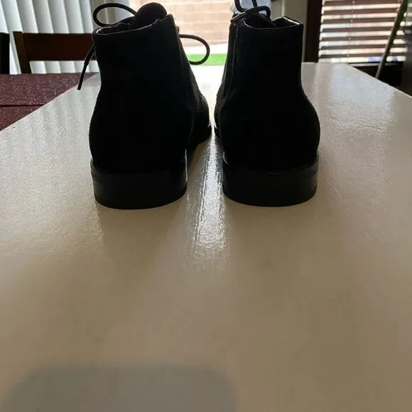 MARK NASON Black Suede Leather Boots Size 8 NWOT