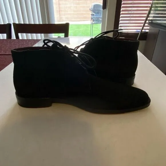 MARK NASON Black Suede Leather Boots Size 8 NWOT
