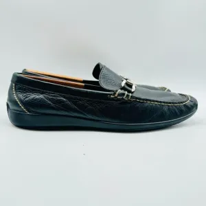 Martin Dingman Loafers Mens 9 Black Leather Horsebit Driving Moc Slip On Shoes