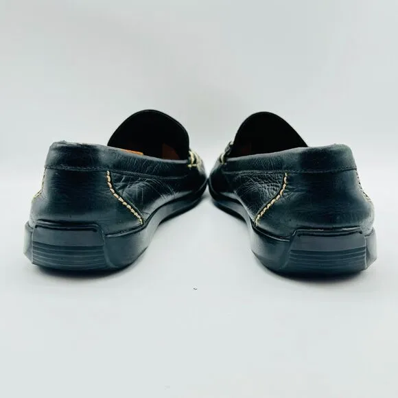 Martin Dingman Loafers Mens 9 Black Leather Horsebit Driving Moc Slip On Shoes