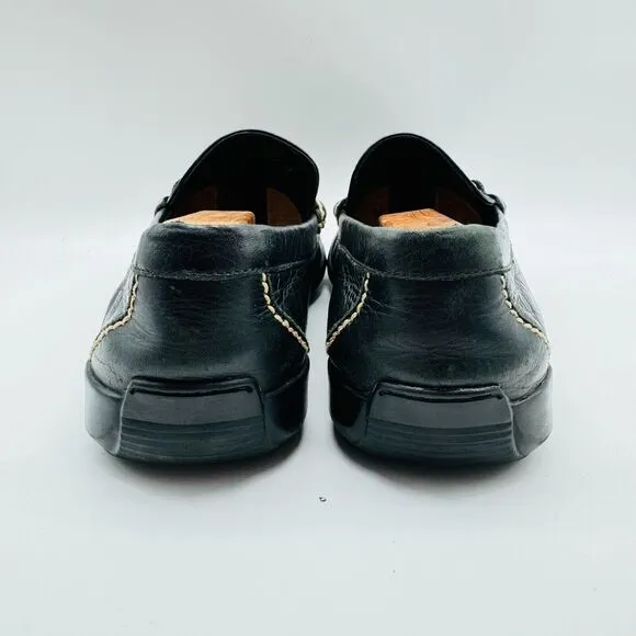 Martin Dingman Loafers Mens 9 Black Leather Horsebit Driving Moc Slip On Shoes
