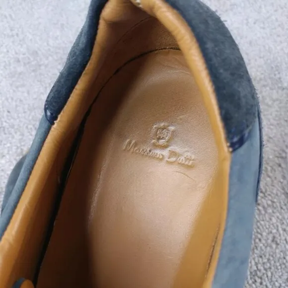 Massimo Dutti Mens Size 42 EU Shoes Suede Lace Up Designer Sneakers Blue