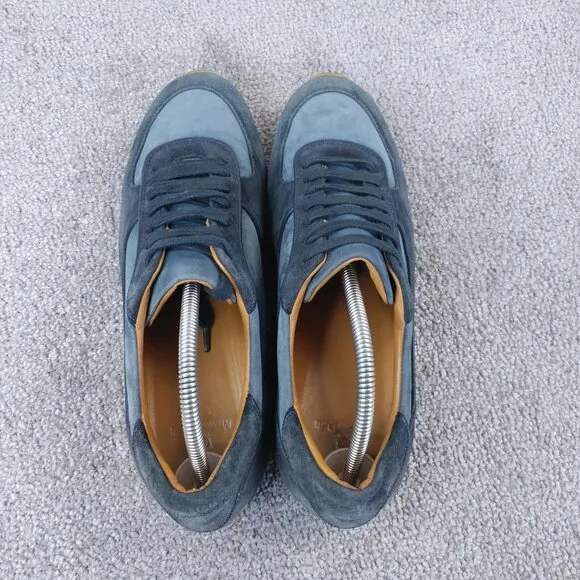 Massimo Dutti Mens Size 42 EU Shoes Suede Lace Up Designer Sneakers Blue