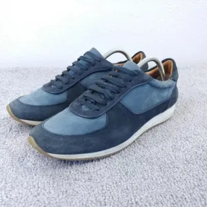 Massimo Dutti Mens Size 42 EU Shoes Suede Lace Up Designer Sneakers Blue