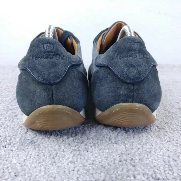 Massimo Dutti Mens Size 42 EU Shoes Suede Lace Up Designer Sneakers Blue