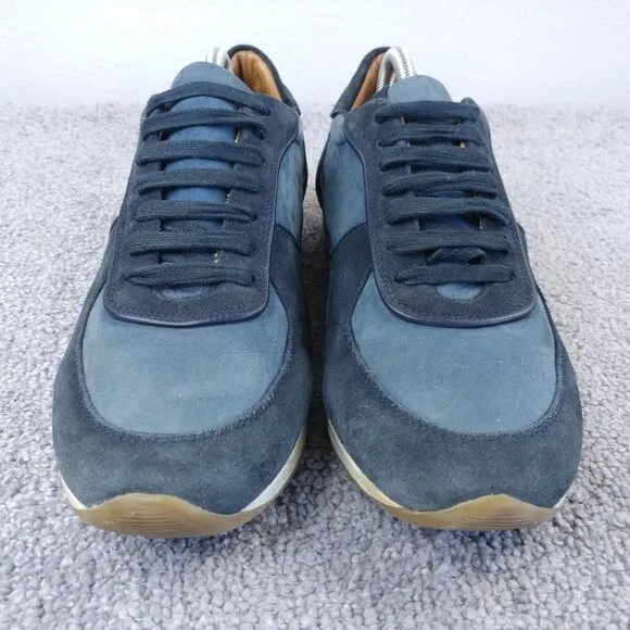 Massimo Dutti Mens Size 42 EU Shoes Suede Lace Up Designer Sneakers Blue