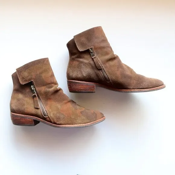 Matisse &quot;Southside&quot; Camo Suede Leather Block Heel Ankle Boots / Booties 8