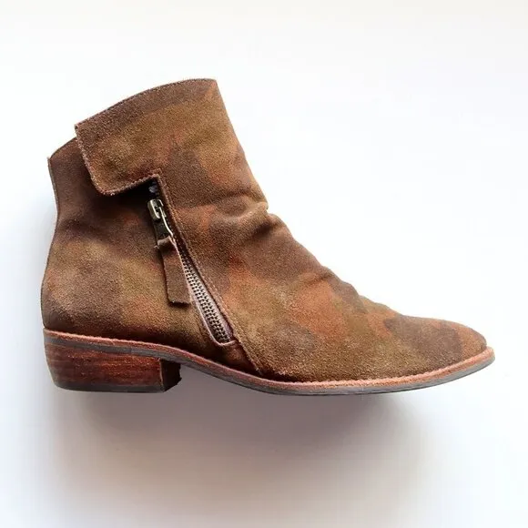 Matisse &quot;Southside&quot; Camo Suede Leather Block Heel Ankle Boots / Booties 8