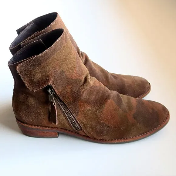 Matisse &quot;Southside&quot; Camo Suede Leather Block Heel Ankle Boots / Booties 8