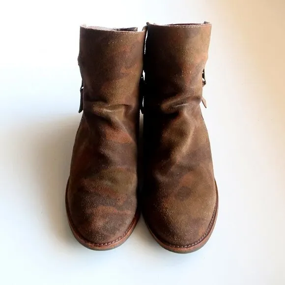 Matisse &quot;Southside&quot; Camo Suede Leather Block Heel Ankle Boots / Booties 8