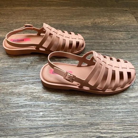 Melissa Disco Sandals in Dark Matte Pink