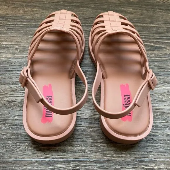Melissa Disco Sandals in Dark Matte Pink