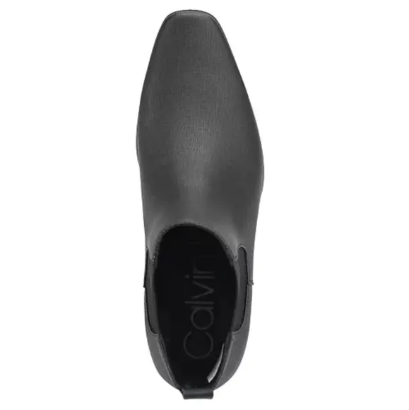 Mens Calvin Klein Brayden Casual Slip-on Boots Size 12 NEW BlackDress Shoe Boot