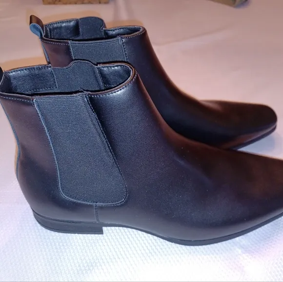 Mens Calvin Klein Brayden Casual Slip-on Boots Size 12 NEW BlackDress Shoe Boot