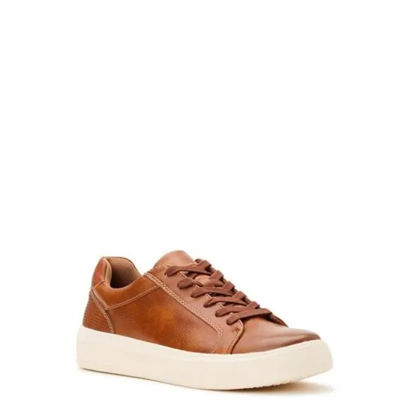 Men's Casual Court Sneakers Classic Style Comfortable Everyday Shoes - Brown