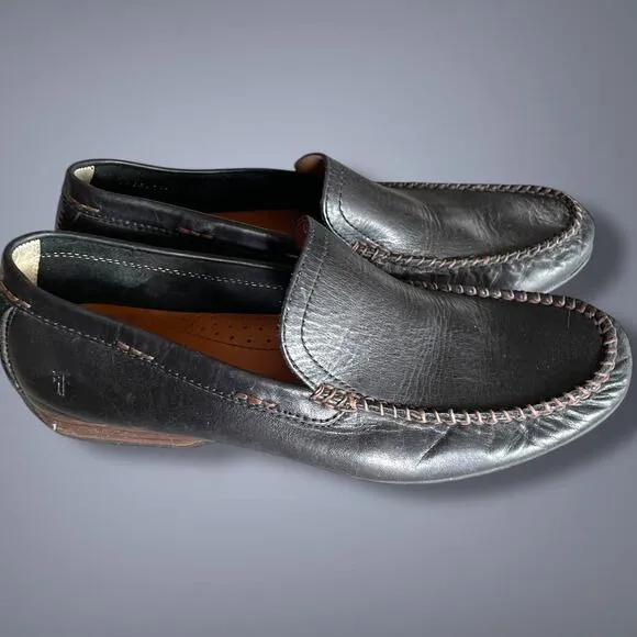 Men's FRYE Black Leather Lewis Venetian Loafer No Flaws, Maybe Worn Once