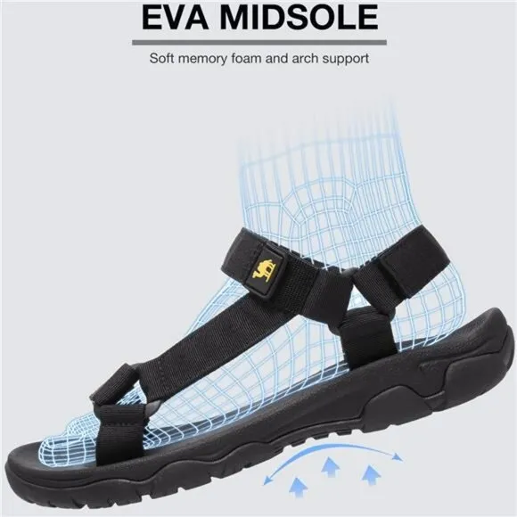 Mens Hiking Sandals Waterproof Open Toe Outdoor Sport Walking Beach Shoes