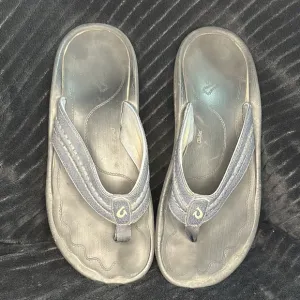 Men’s Olukai Hokua Quick Drying Beach Sandals Size 12 GUC in Blue Retails $80