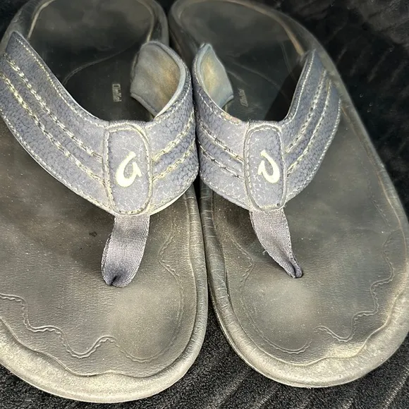 Men’s Olukai Hokua Quick Drying Beach Sandals Size 12 GUC in Blue Retails $80