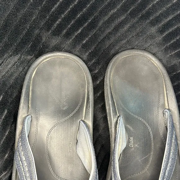 Men’s Olukai Hokua Quick Drying Beach Sandals Size 12 GUC in Blue Retails $80