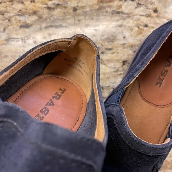 Men's Trask Bradley Slip on Suede Loafers Shoes Size 12M Navy Blue