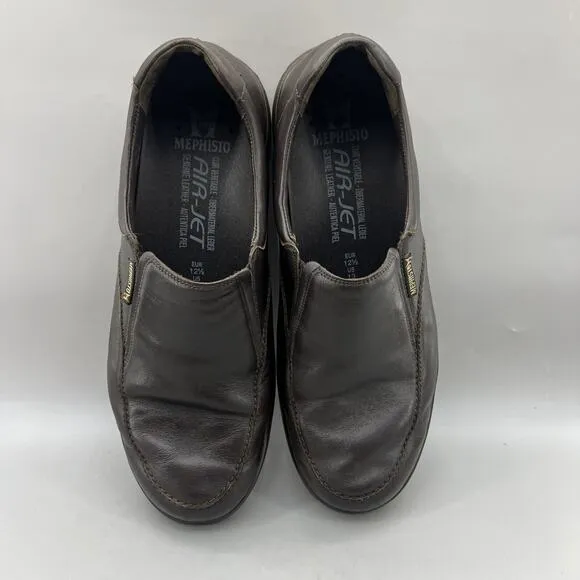 Mephisto Davy Slip On Loafers Men's Size 13 Dark Brown Leather Comfort Low Shoes