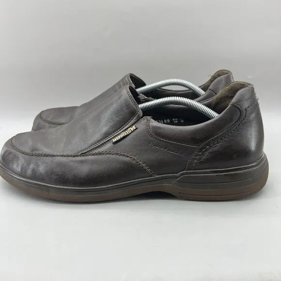 Mephisto Davy Slip On Loafers Men's Size 13 Dark Brown Leather Comfort Low Shoes