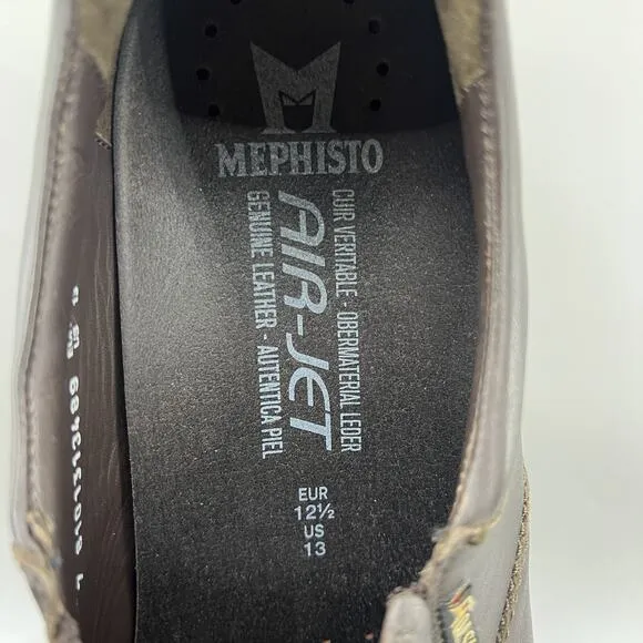 Mephisto Davy Slip On Loafers Men's Size 13 Dark Brown Leather Comfort Low Shoes