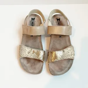 Mephisto  Women’s Agave Ankle Strap Sandals Leatehr Snakeprint Size 38 or 8