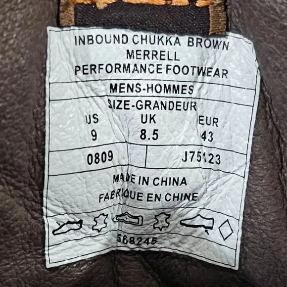 Merrell Boot Inbound Chukka Mens Shoes Brown Leather Size 9