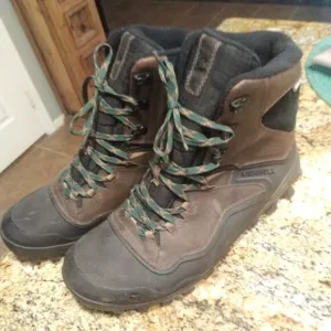 Merrell Fraxion Shell 8 Insulated Waterproof Winter Boots Brown Men's 11.5 EUC