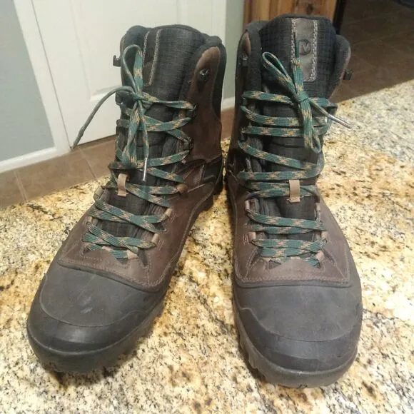 Merrell Fraxion Shell 8 Insulated Waterproof Winter Boots Brown Men's 11.5 EUC
