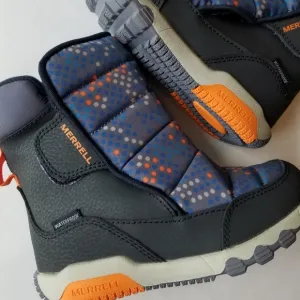 ❗Merrell Navy Orange Child Free Roam Puffer Waterproof Snow Boots 11M❗