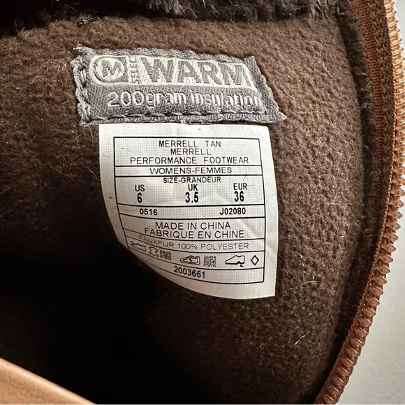 MERRELL Sylva Tall Waterproof Leather Insulated Winter Boots Women’s Size 6