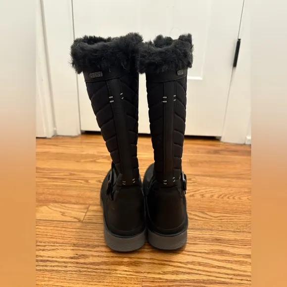 Merrell Tremblant Ezra Tall Waterproof Boots Size 7.5 Leather Faux Fur black