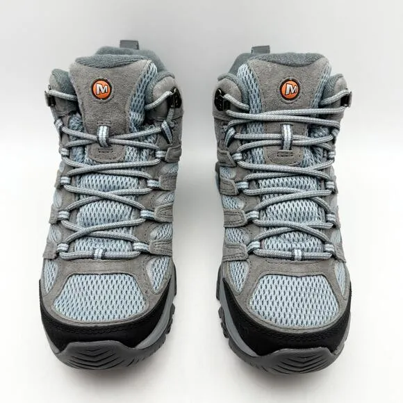 Merrell Womens Moab 3 Mid Hiking Boots US 7.5 Wide EU 38 Blue Waterproof NIB